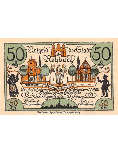 ALLEMAGNE, REHBURG - 50 PFENNIG 1921