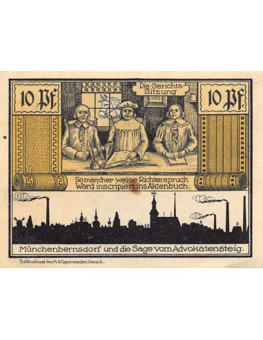 ALLEMAGNE, MÜNCHENBERNSDORF - 10 PFENNIG 1921