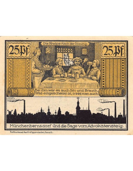 ALLEMAGNE, MÜNCHENBERNSDORF - 25 PFENNIG 1921