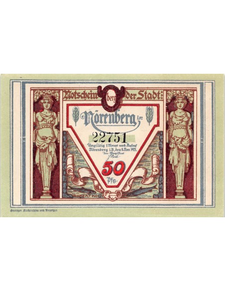ALLEMAGNE, NÖRENBERG - 50 PFENNIG 1921