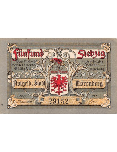 ALLEMAGNE, NÖRENBERG - 75 PFENNIG 1921
