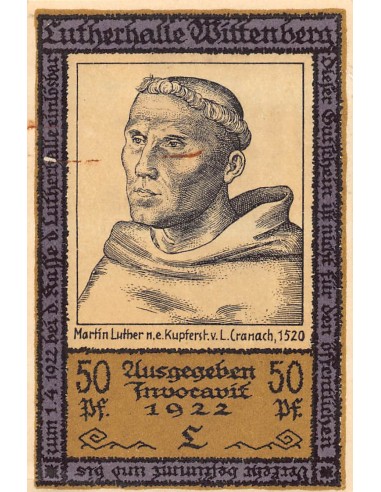 ALLEMAGNE, WITTENBERG - 50 PFENNIG 1922