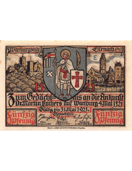 ALLEMAGNE, EISENACH - 50 PFENNIG 1921