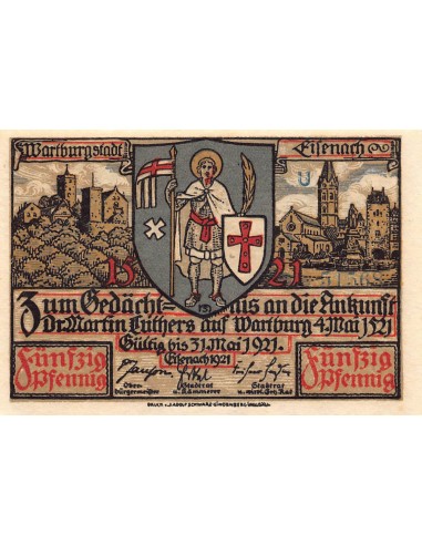 ALLEMAGNE, EISENACH - 50 PFENNIG 1921