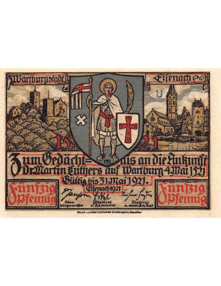 ALLEMAGNE, EISENACH - 50 PFENNIG 1921