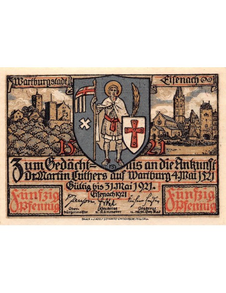 ALLEMAGNE, EISENACH - 50 PFENNIG 1921