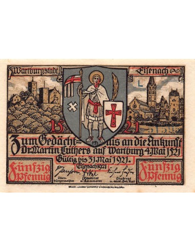 ALLEMAGNE, EISENACH - 50 PFENNIG 1921