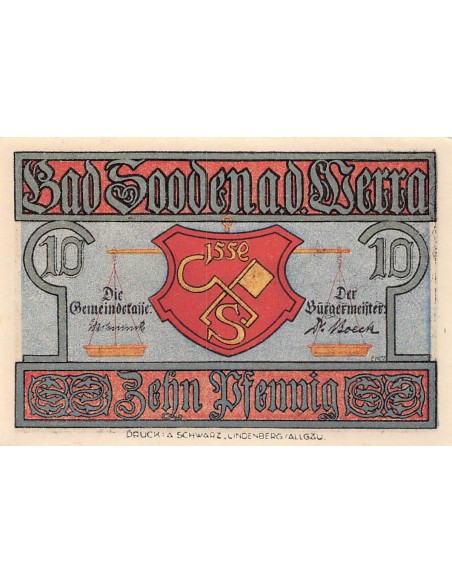ALLEMAGNE, BAD SOODEN-ALLENDORF - 10 PFENNIG 1921