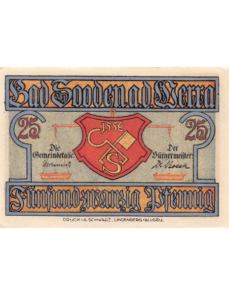ALLEMAGNE, BAD SOODEN-ALLENDORF - 25 PFENNIG 1921