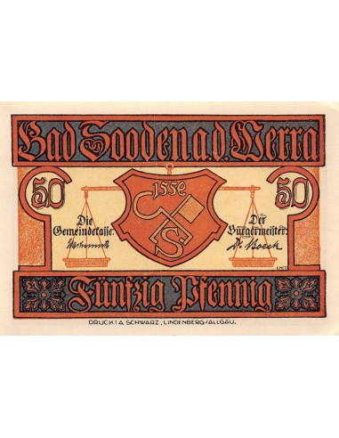 ALLEMAGNE, BAD SOODEN-ALLENDORF - 50 PFENNIG 1921
