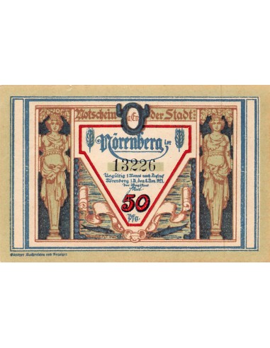 ALLEMAGNE, NÖRENBERG - 50 PFENNIG 1921