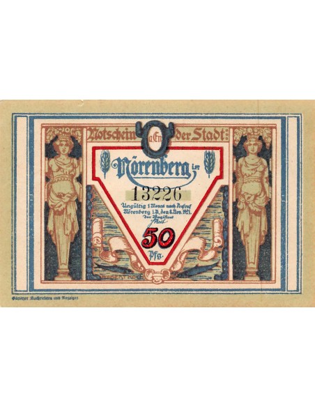 ALLEMAGNE, NÖRENBERG - 50 PFENNIG 1921