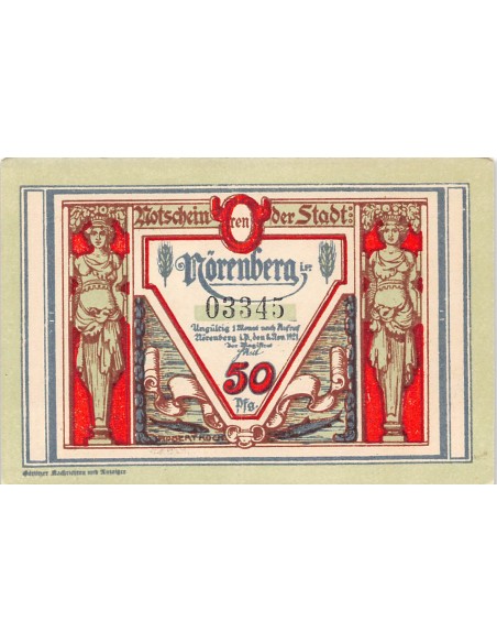 ALLEMAGNE, NÖRENBERG - 50 PFENNIG 1921