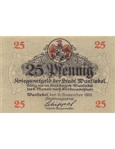 ALLEMAGNE, WUNSIEDEL - 25 PFENNIG 1918