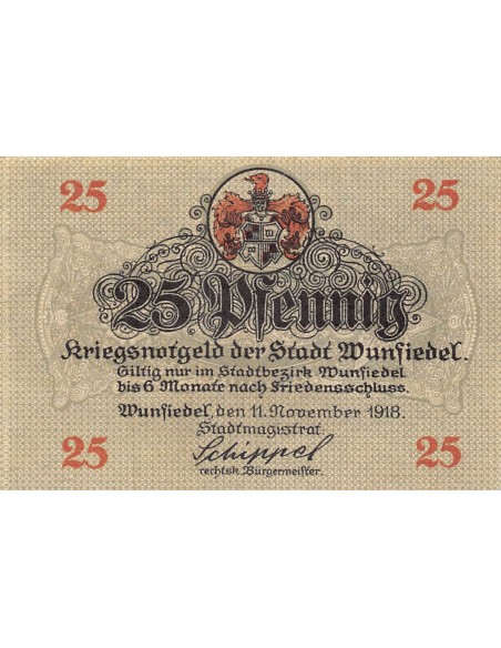 ALLEMAGNE, WUNSIEDEL - 25 PFENNIG 1918