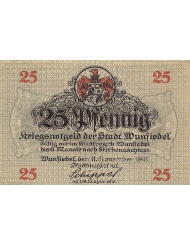 ALLEMAGNE, WUNSIEDEL - 25 PFENNIG 1918
