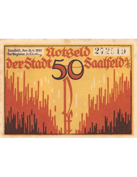 ALLEMAGNE, SAALFELD - 50 PFENNIG 1921