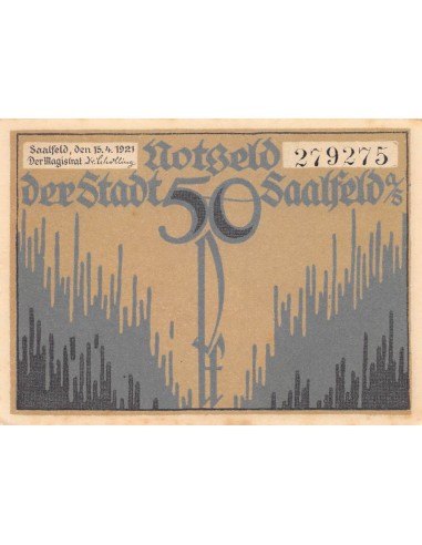 ALLEMAGNE, SAALFELD - 50 PFENNIG 1921