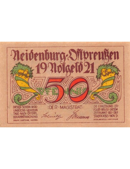 ALLEMAGNE, NEIDENBURG - 50 PFENNIG 1921