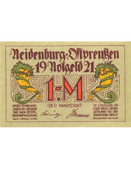 ALLEMAGNE, NEIDENBURG - 1 MARK 1921