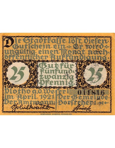 ALLEMAGNE, VLOTHO - 25 PFENNIG 1921