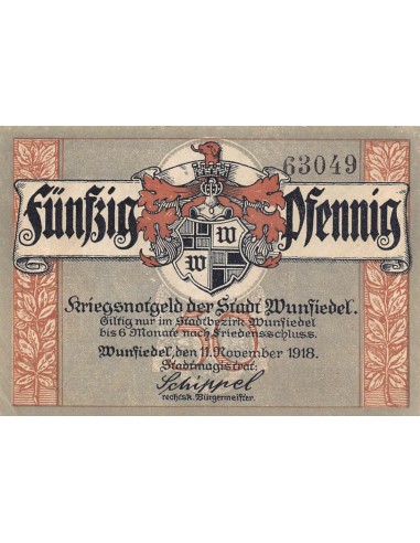 ALLEMAGNE, WUNSIEDEL - 50 PFENNIG 1918