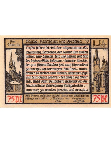 ALLEMAGNE, PÖßNECK- 75 PFENNIG 1921