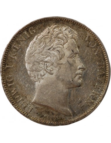 ALLEMAGNE, BAVIÈRE, LUDWIG I - 1 GULDEN ARGENT 1842