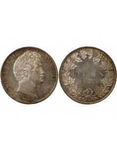 ALLEMAGNE, BAVIÈRE, LUDWIG I - 1 GULDEN ARGENT 1842 2