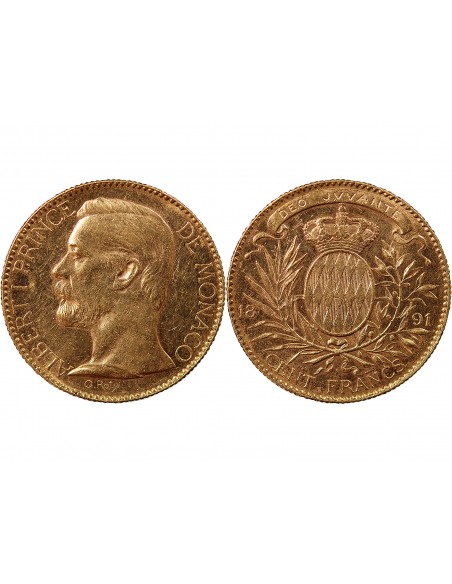 MONACO, ALBERT Ier - 100 FRANCS OR 1891 A PARIS