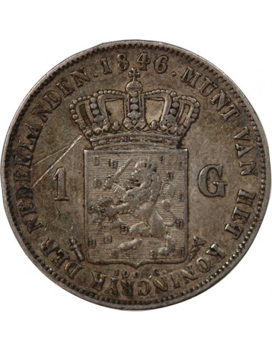 PAYS-BAS, GUILLAUME II - GULDEN ARGENT 1846