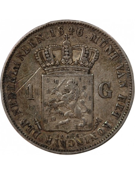 PAYS-BAS, GUILLAUME II - GULDEN ARGENT 1846