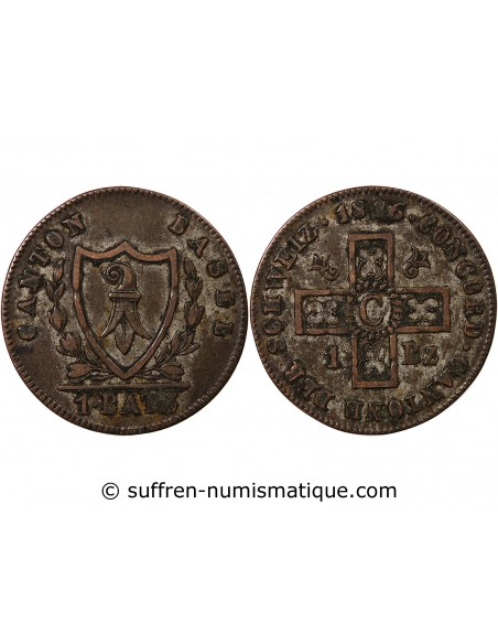 SUISSE, CANTON DE BÂLE - 1 BATZEN 1826