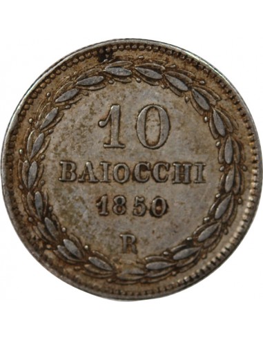 VATICAN, PIE IX - 10 BAIOCCHI 1850 ROME AN IIII