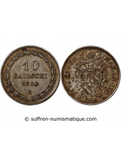 VATICAN, PIE IX - 10 BAIOCCHI 1850 ROME AN IIII