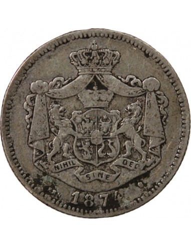 ROUMANIE - CAROL Ier - 1 LEU ARGENT 1874