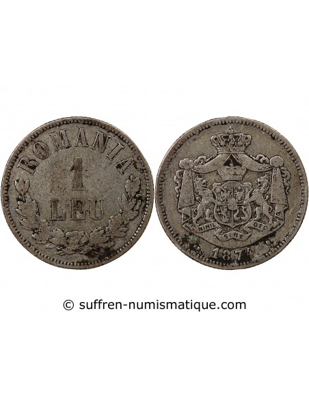 ROUMANIE - CAROL Ier - 1 LEU ARGENT 1874