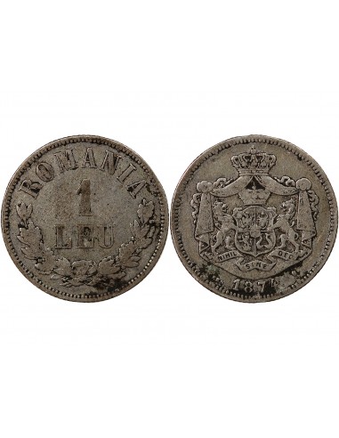 ROUMANIE - CAROL Ier - 1 LEU ARGENT 1874