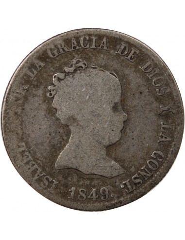 ESPAGNE, ISABELLE II - 4 REALES ARGENT 1849 M CL