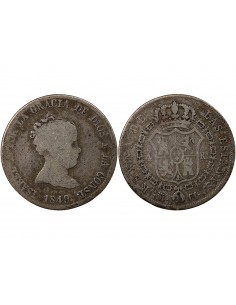 ESPAGNE, ISABELLE II - 4 REALES ARGENT 1849 M CL 2