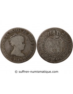 ESPAGNE, ISABELLE II - 4 REALES ARGENT 1849 M CL