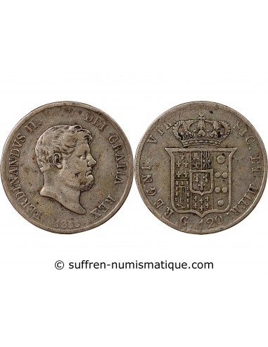 ITALIE, ROYAUME DES DEUX-SICILES, FERDINAND II - 120 GRANA ARGENT 1856
