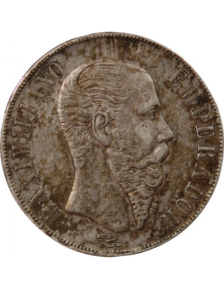 MEXIQUE, MAXIMILIEN - PESO ARGENT 1866 Mo MEXICO