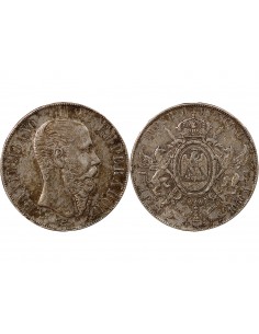 MEXIQUE, MAXIMILIEN - PESO ARGENT 1866 Mo MEXICO 2