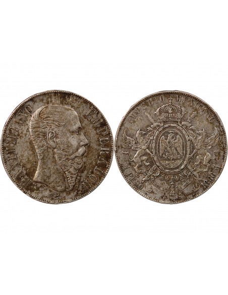 MEXIQUE, MAXIMILIEN - PESO ARGENT 1866 Mo MEXICO