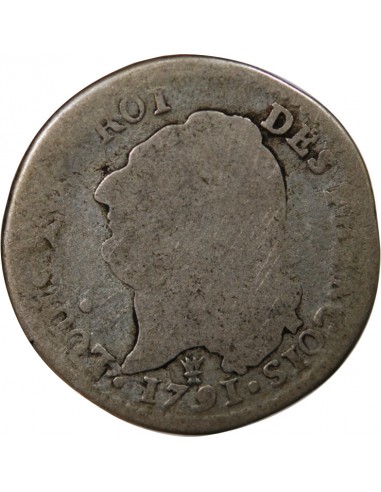 LOUIS XVI, CONSTITUTION - 15 SOLS  ARGENT 1791 I LIMOGES