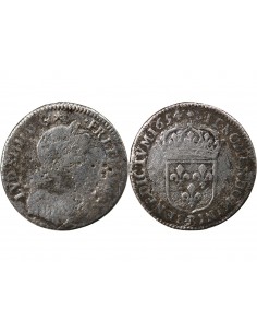 LOUIS XIV﻿ - 1/12 ECU A LA MÈCHE LONGUE 1654 B ROUEN 2