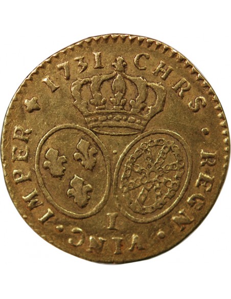 LOUIS XV ﻿- 1/2 LOUIS D'OR AUX LUNETTES 1731 I LIMOGES