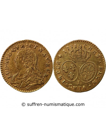 LOUIS XV ﻿- 1/2 LOUIS D'OR AUX LUNETTES 1731 I LIMOGES