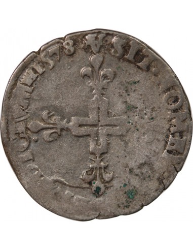 HENRI III - DOUBLE SOL PARISIS 1578 A PARIS
